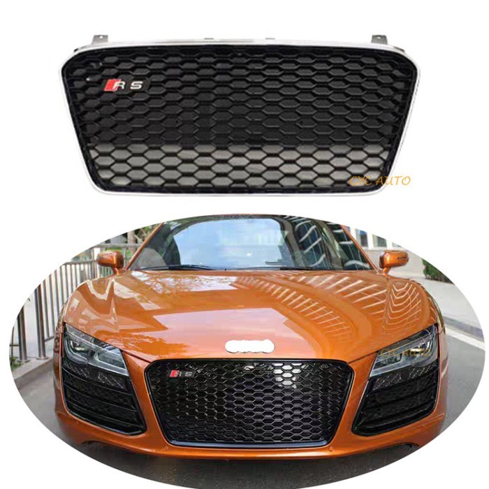 Hot sale Gloss black mesh RS style front bumper grille for Audi R8 V10 4S 2014 2015 2016 2017 2018