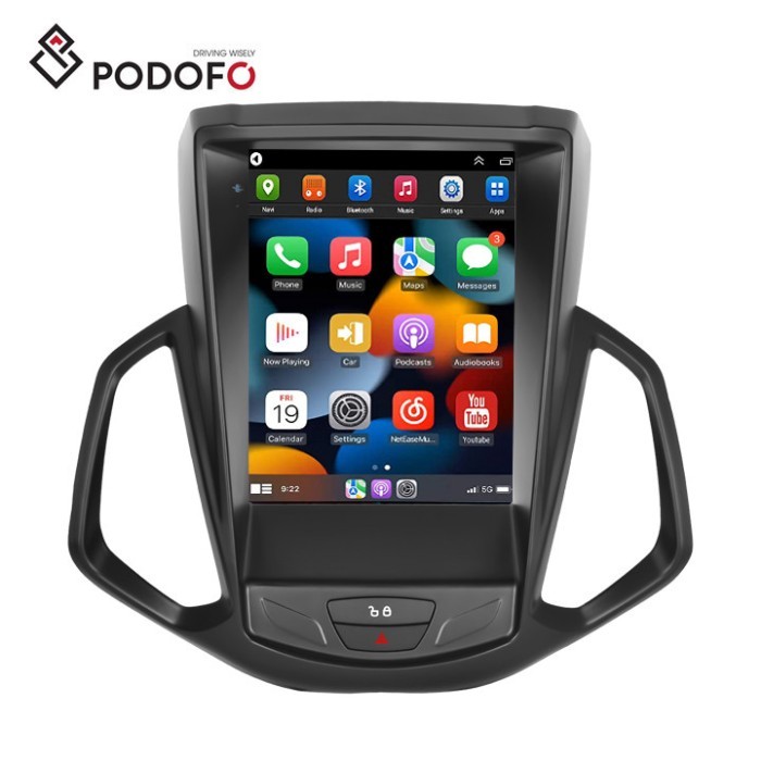 Podofo Double Din 9.7 Inch Android Car Stereo For Ford ECOSPORT 2013-2017 With Carplay Android Auto