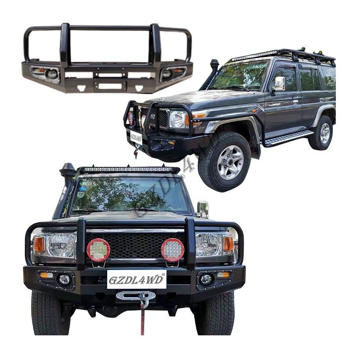 Off Road Winch Bumper Bull Bar For 76 Series Land Cruiser LC76 LC78 LC79 2007+ Onwards Front Bumper
