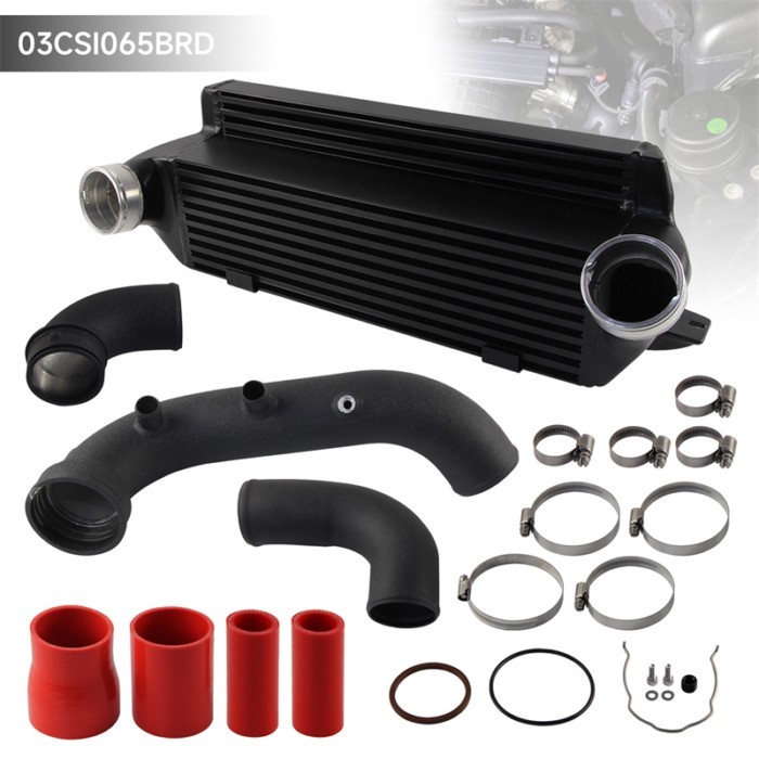 BMW N54 E8X E9X 1-Series Upgrade Intercooler + Charge Pipe Kit Performance Red/Black