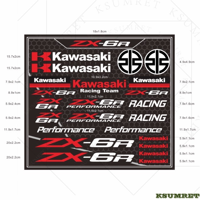 Vinyl For Kawasaki ZX-6R Logo Sticker ZX-6R Motorcycle Decals Waterproof