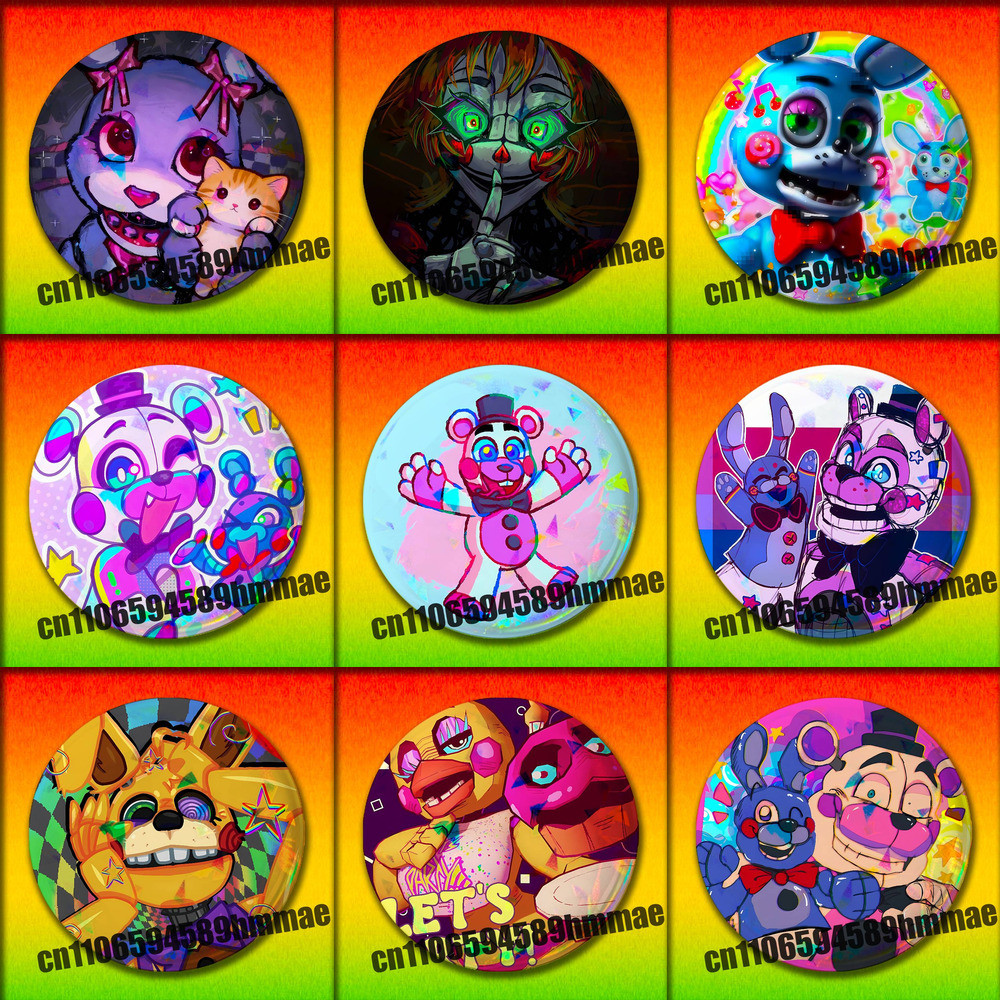 เข็มกลัดบейจเจ๋งๆ 16 รูปแบบ W-FnafS ขนาด 75 มม. เหมาะสำหรับเครื่องประดับและคอสเพลย์