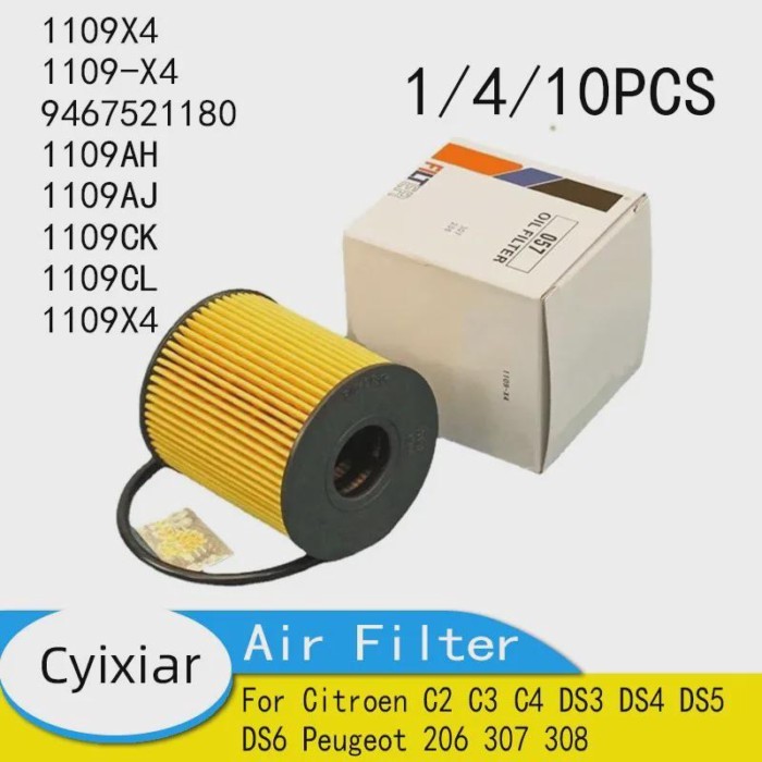 Oil Filter 1109X4 1109-X4 9467521180 1109AH 1109AJ 1109CK 1109CL 1109X4 for Citroen C2 C3 C4 DS3 DS
