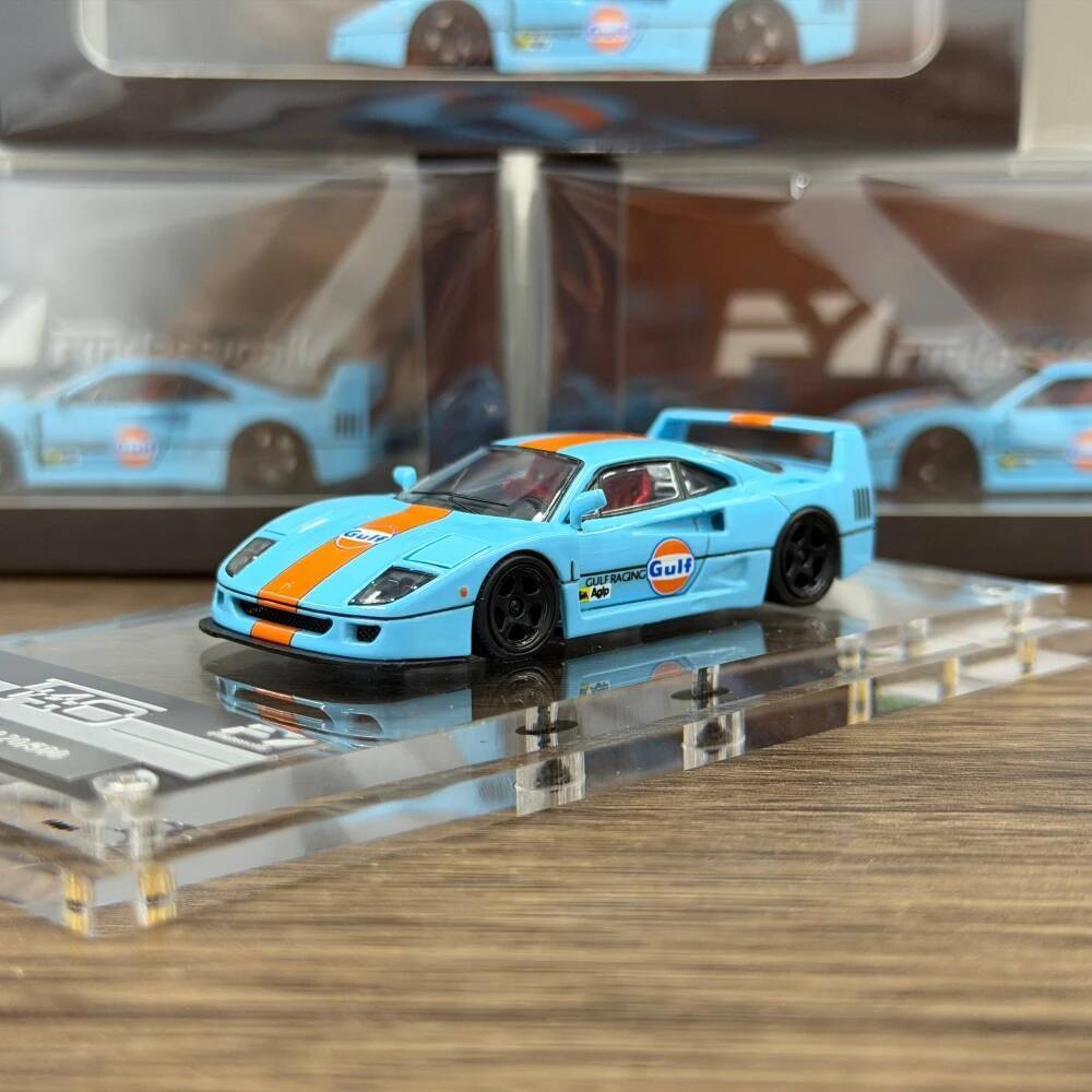 Findclassically FY 1:64 F40 Gulf Blue Color รถเหล็กโมเดลปี 2025