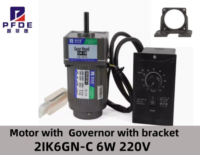 2IK6GN-C 6W 220V AC Gear Reducer Motor with Speed Regulator Adjustable Speed CW CCW Single-Phase Mo