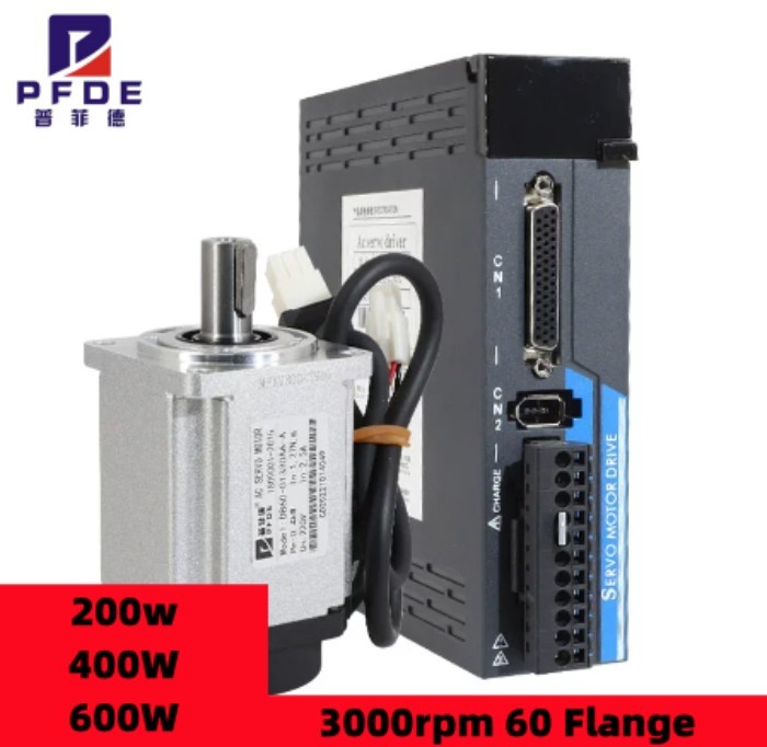 AC Servo Motor 200W 400W 600W with Drive Kit 3000rpm 60 Flange driver RS485 + 17-bit magnetic encod