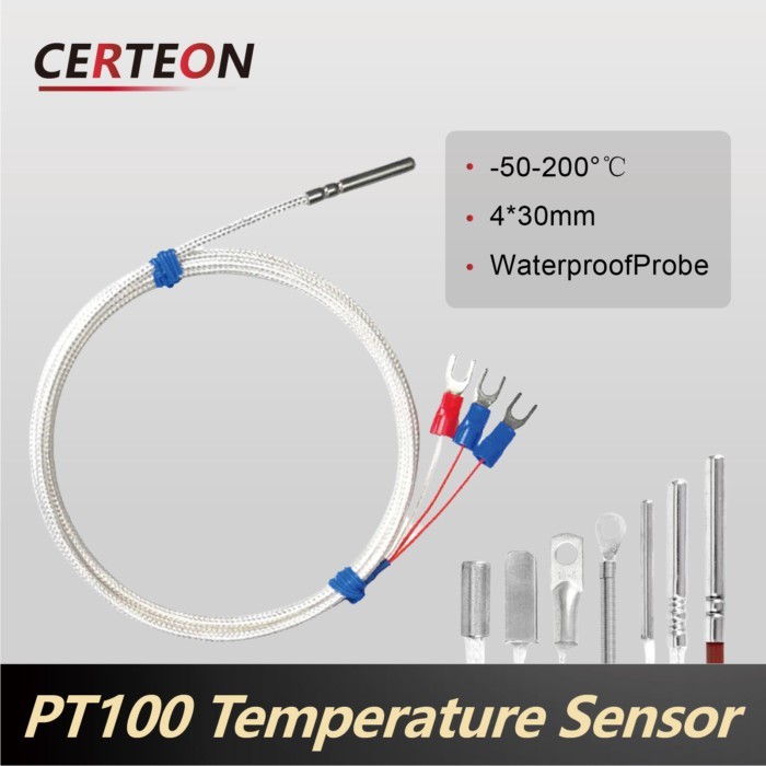 PT100 Temperature Sensor RTD Temperature Probe Waterproof Stainless Steel High Precision Industrial