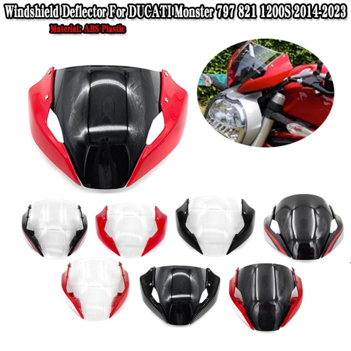 Naked Bike Windscreen Windshield Smoke Deflector With Bracket Mounting Screws For DUCATI Monster 79