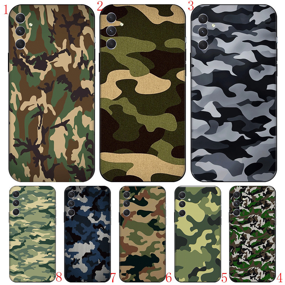 Samsung S20 S21 S23 S24 Plus Lite Fe Ultra TPU Spot goods เคสนิ่มสีดําเคสโทรศัพท์ลายพราง (9-O)