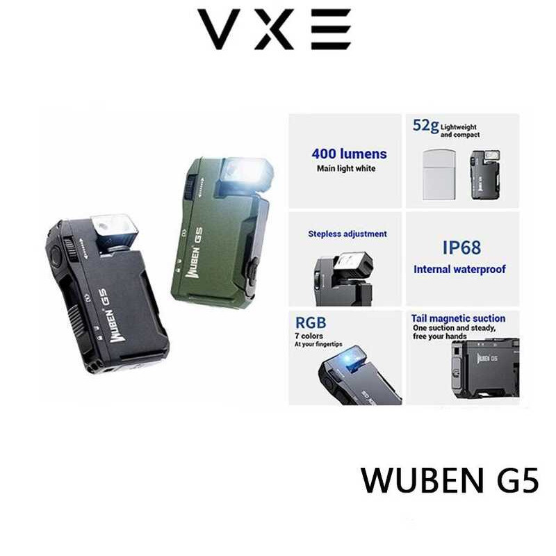 ❤ VXE WUBEN G5 Portable Light Magnetic EDC Strong RGB Outdoor Waterproof Flashlight