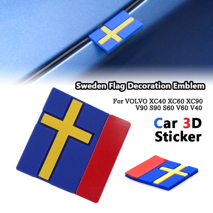 1/5/10Pcs Car Stickers 3D Sweden Flag Decoration Emblem Auto Door Trunk Front Grille For VOLVO XC40