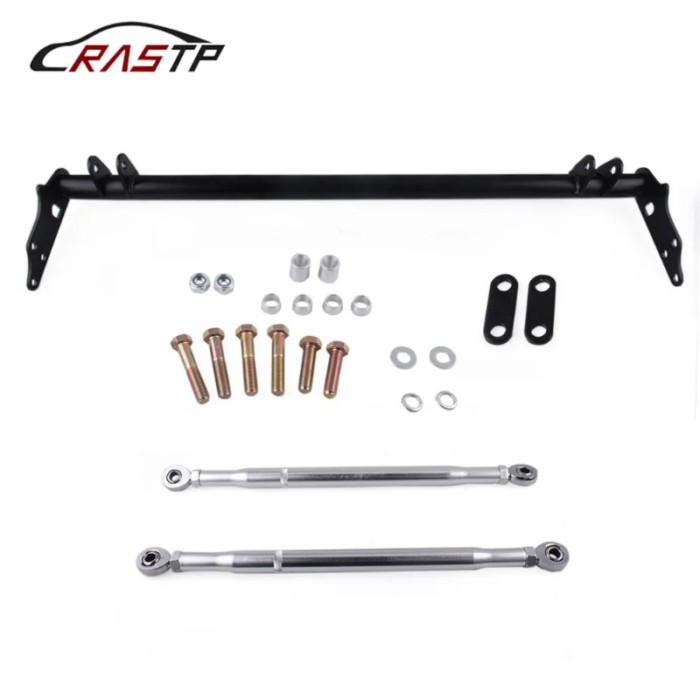 RASTP-Black Car Front Traction Lower Tie Bar/Traction Control Tie Bar Fit for 88-91 Honda CRX for H