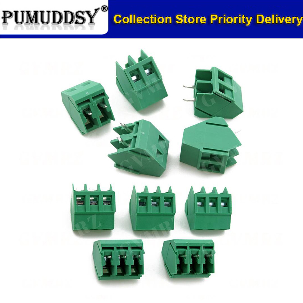 10PCS KF103 5.0 มม.2/3P สกรูประเภท PCB terminal block DG/MG/KF103-5.0 มม.2P 3P 45 องศามุมเฉียงสามารถ