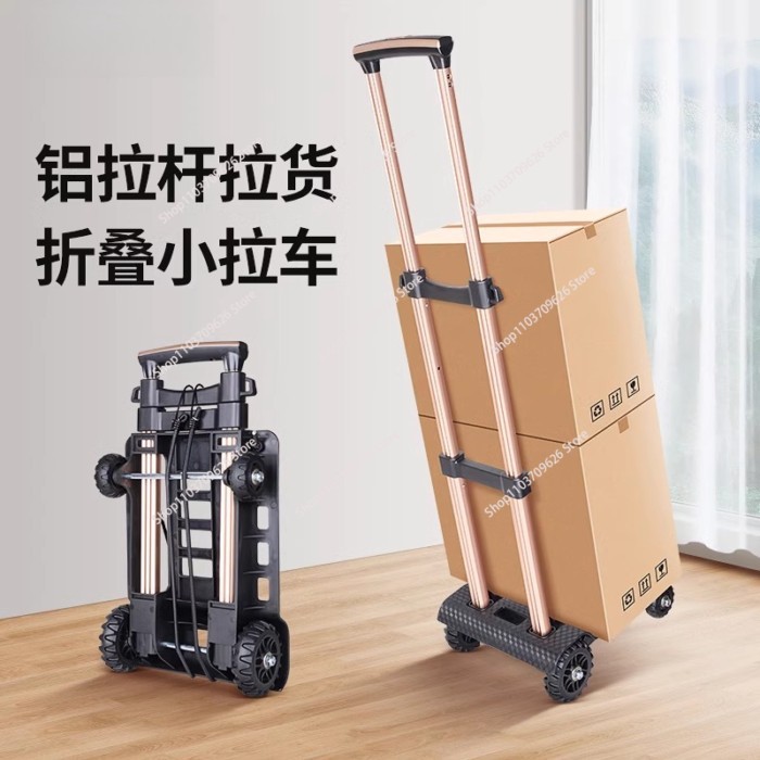 Hand-pulled cart Folding portable trolley, household trolley Shopping cart