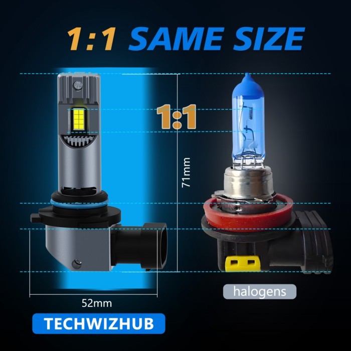 9006 LED Headlight Bulbs 600% Brighter Wireless Headlight Bulbs 24000LM Mini Headlight Bulbs Fanles