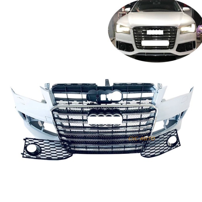 D4 w12 A8 bumper front bumper with grille fit for Audi A8 W12 body kit 2011 2012 2014