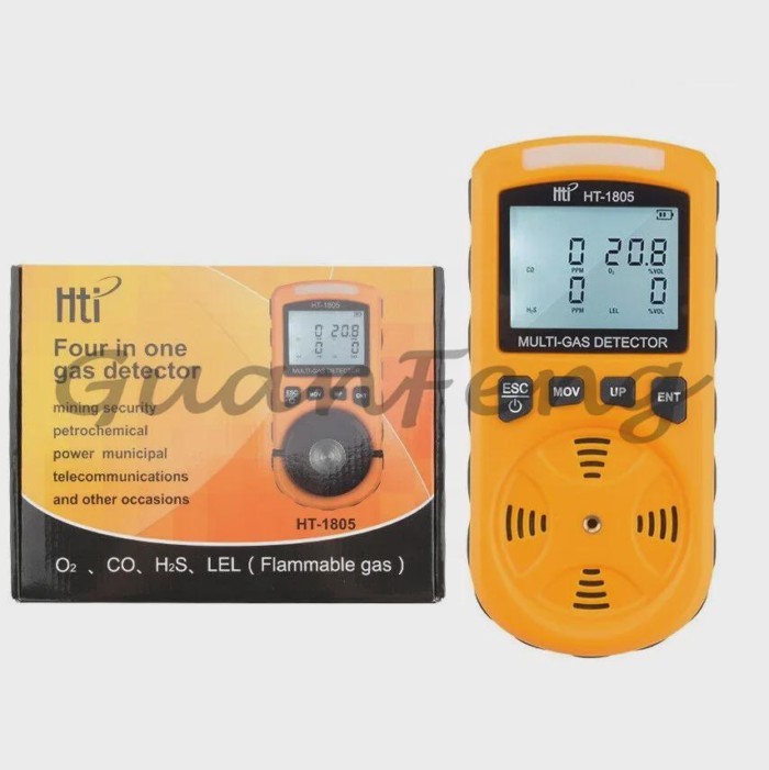 4 in 1 Gas Analyzer Detector H2s Public Multi Gas Detector Used in Mining, Metallurgy Security Ring