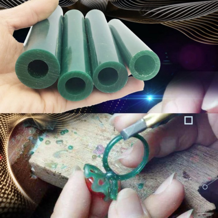 1Pc Green Wax Tube Jewelry Ring Engraving Carving Mold Wax Tube Jewelry Ring Making Processing Wax
