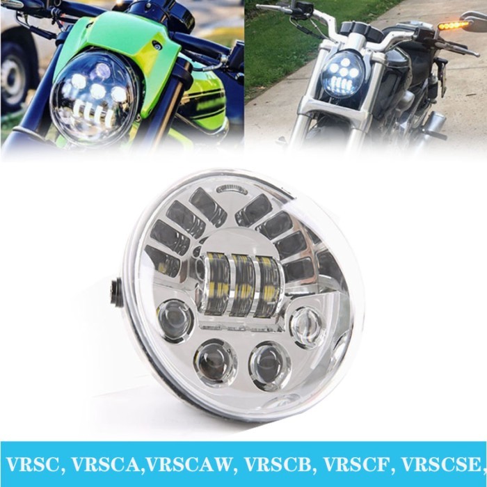 Motorcycle H4 Led Headlight,DOT E9 Mark Adaptive LED Headlight Moto for Harley Vrod V-Rod VRSC VRSC