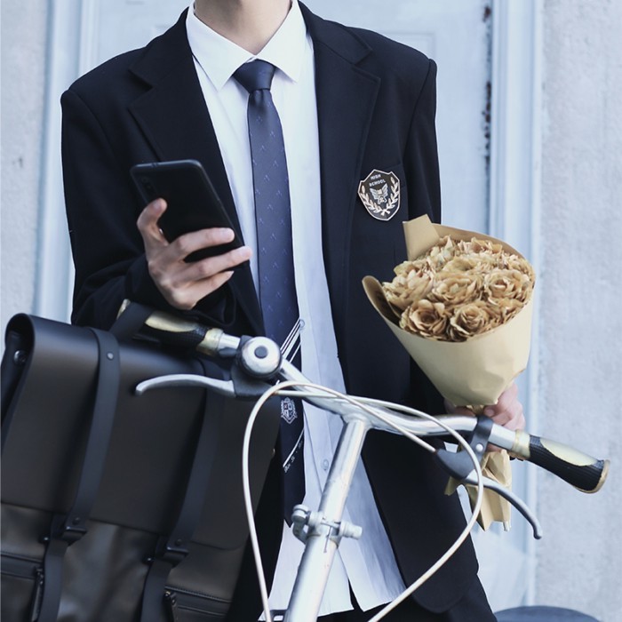 [Pantevilla] Suit DK Original Uniform Japanese Men's Black College Style Single-Breasted Jacket