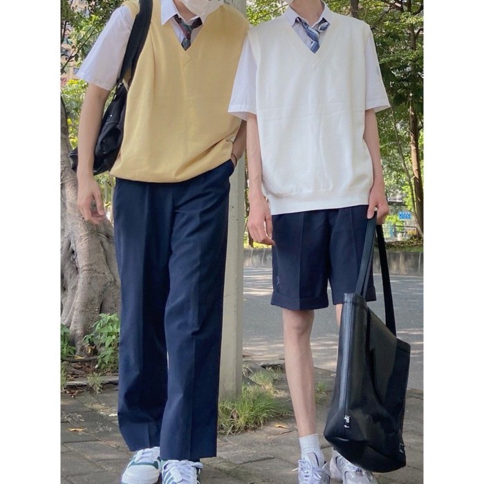 [Pantevilla] Dog Repair JK Sweater Vest Original V-neck Sweater Basics สำหรับผู้ชายและผู้หญิง