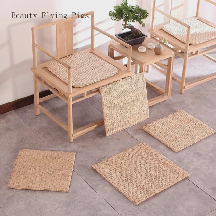 Idyllic wind straw handmade home ventilation cushion tatami cushion futon meditation worship Buddha