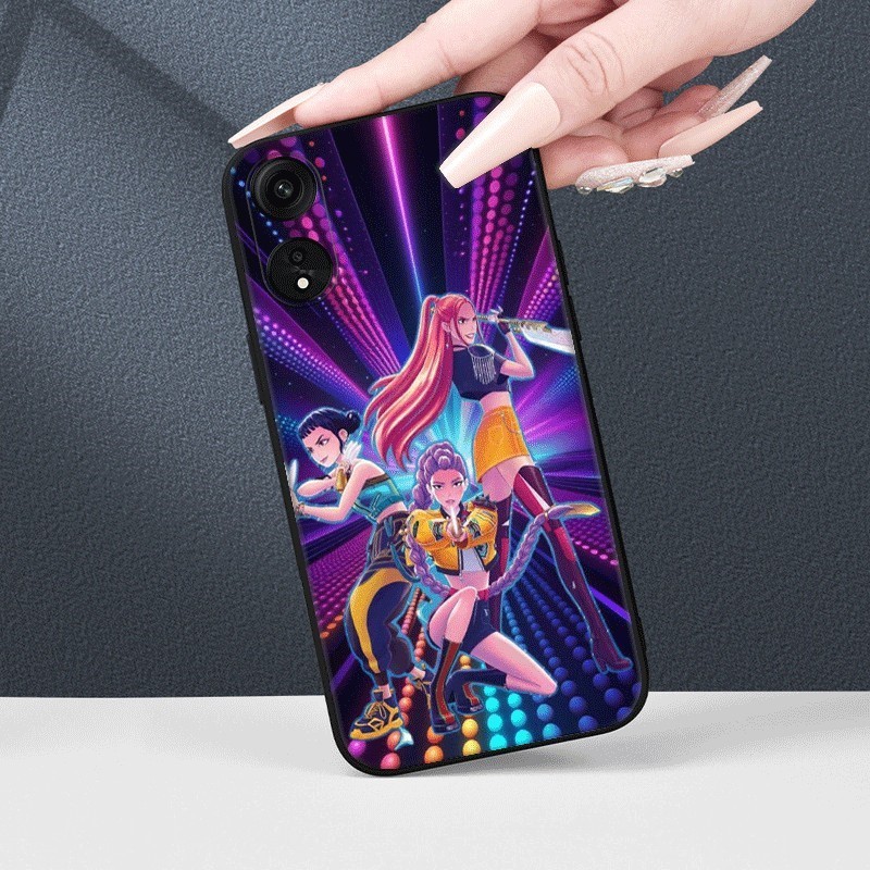 สําหรับ OPPO R9 F1 Plus R9S Reno 2 2Z 2F 3 4 Pro 5 5F Lite 5K อะนิเมะ KPop Demon Hunters TPU ซิลิโคนอ่อนนุ่มเคสโทรศัพท์สีดํา ราคา ถูกที่สุด ดีลบีเคเค แกลเลอรีภาพที่ 6