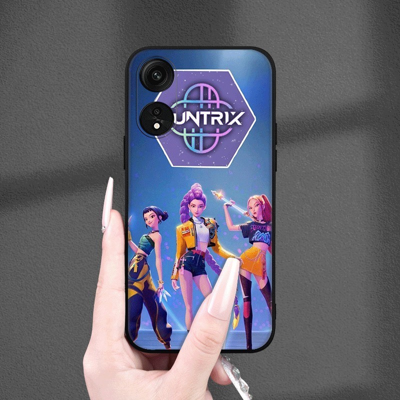 สําหรับ OPPO R9 F1 Plus R9S Reno 2 2Z 2F 3 4 Pro 5 5F Lite 5K อะนิเมะ KPop Demon Hunters TPU ซิลิโคนอ่อนนุ่มเคสโทรศัพท์สีดํา ราคา ถูกที่สุด ดีลบีเคเค แกลเลอรีภาพที่ 2