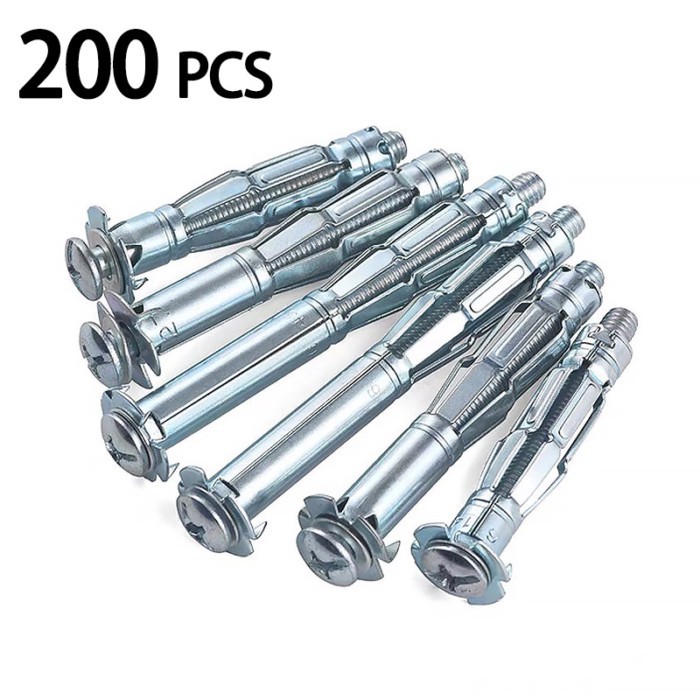 50PCWall Anchor Fixing Tool Bolts Hollow Drive Wall Anchor Screw Set used for Fixing Heavy-duty Anc