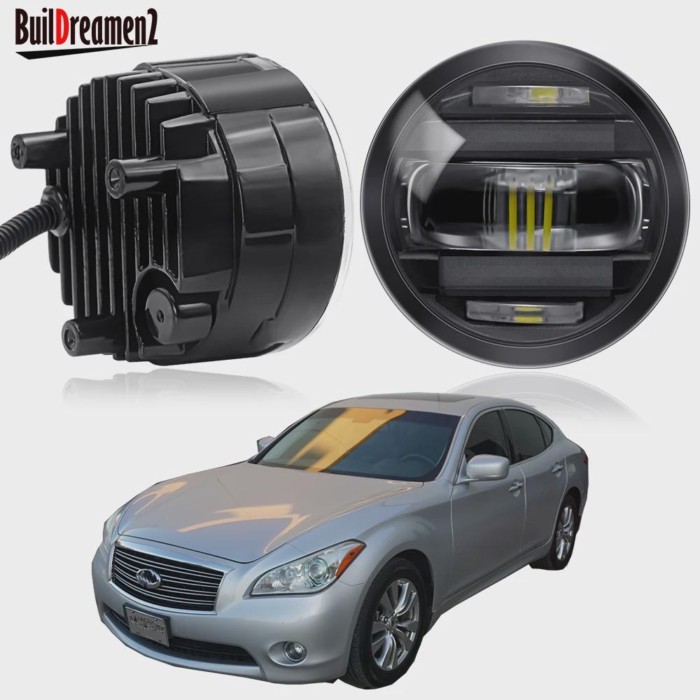 2IN1 Fog Light Assembly with DRL Design For Infiniti M M37 M56 M35H 60W 8000LM Aluminum Car LED Fog