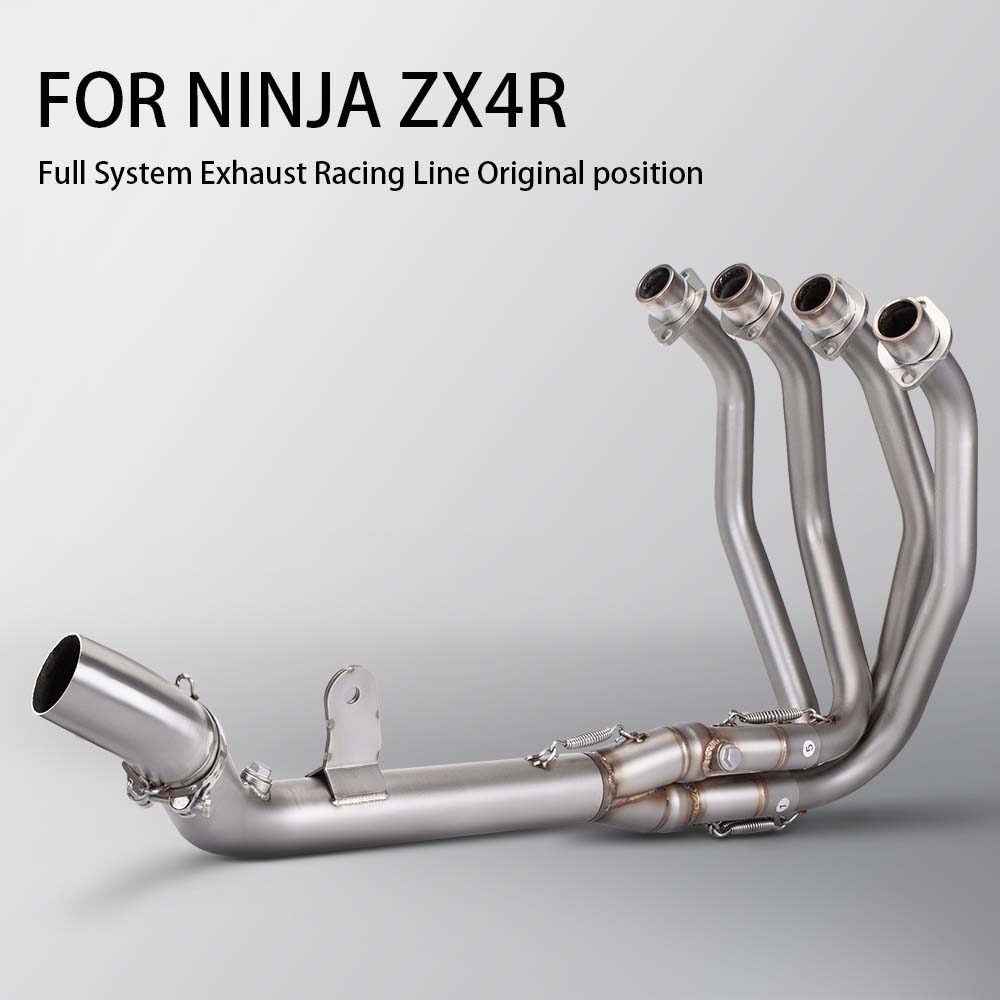 ท่อไอเสียรถจักรยานยนต์สําหรับ Ninja ZX4R ZX4RR ZX4R ZX 4R สแตนเลสด้านหน้า Link ท่อเหมาะกับเดิมท่อไอเ