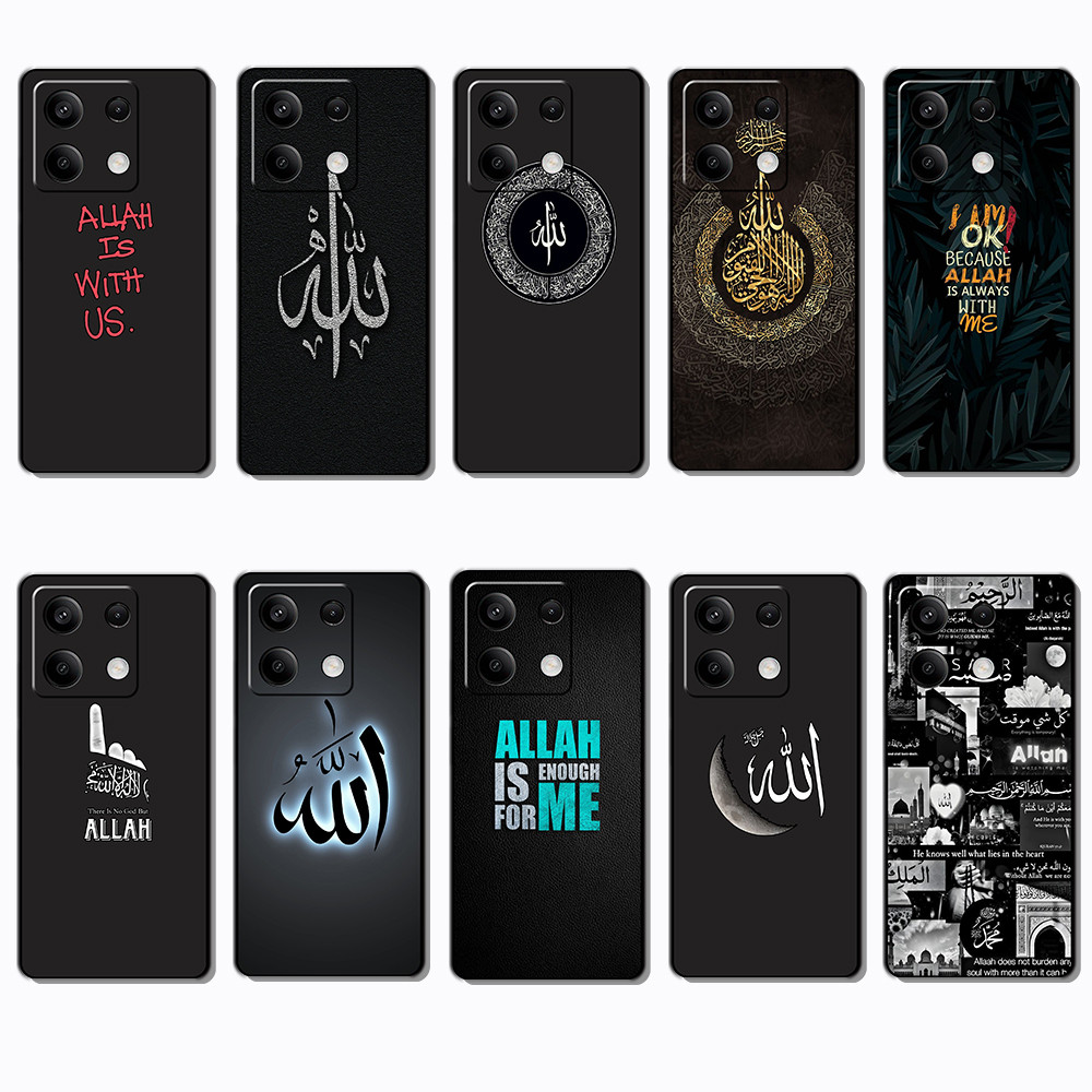 สําหรับ Xiaomi POCO X6 M6 F6 Pro Redmi Turbo 4 Pro VS10 allah Slim Black Border TPU Soft Case | โทรศ