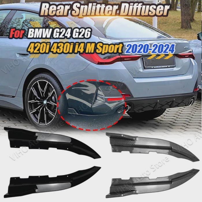For BMW G22 G23 G24 G26 420i 430i M440i M Sport 2020-2024 Rear Bumper Side Spoiler Corner Protector