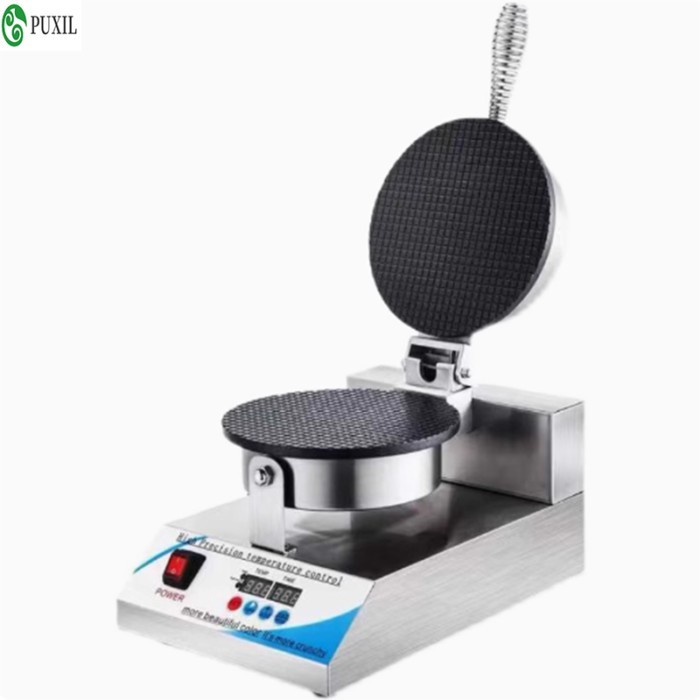 Electric Rotary Waffle Stove Precise Temperature Control Waffle Maker Doughnut Ice Cream Cone Grill