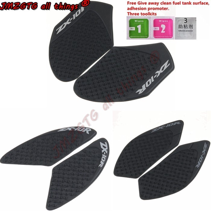 Motorcycle Tank Grip Pads For KAWASAKI ZX10R ZX-10R Protector Sticker Tank Traction Pad Side