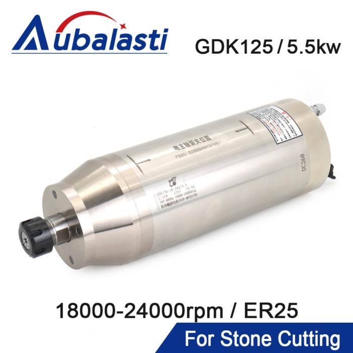 Aubalasti CNC Water Cooling Spindle 5.5kw Constant Torque Spindle Motor 220V 380V ER25 for CNC Ston