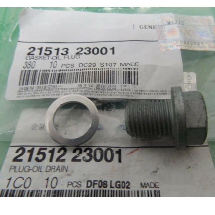 FOR GENUINE HYUNDAI I LOAD 2.4L PETROL & 2.5L TD ENGINE OIL PAN DRAIN PLUG + WASHER 2151223001 2151