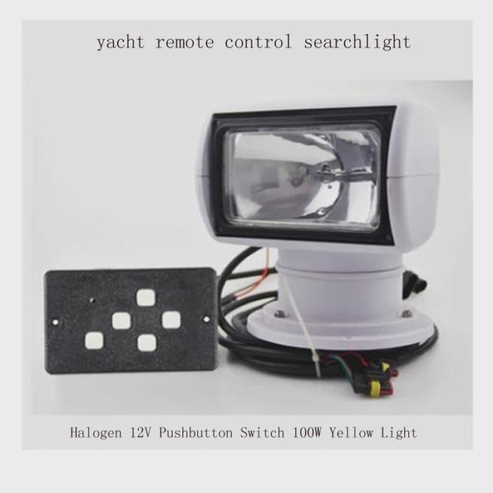 Marine Searchlight 360-degree Remote Control Rotation 12V24V Xenon Yacht Speedboat Luya Boat Spotli