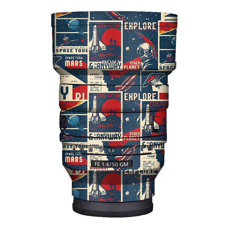 เหมาะสําหรับฟิล์มป้องกันเลนส์ Sony 50 F1.4GM Sony50 รวมทุกอย่างสติ๊กเกอร์ฝ้าการ์ตูนคาร์บอนไฟเบอร์