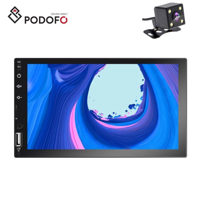 Podofo 2Din Autoradio 7'' Car Stereo Touch Screen Radio Autoestereo with Carplay Voice Control BT U