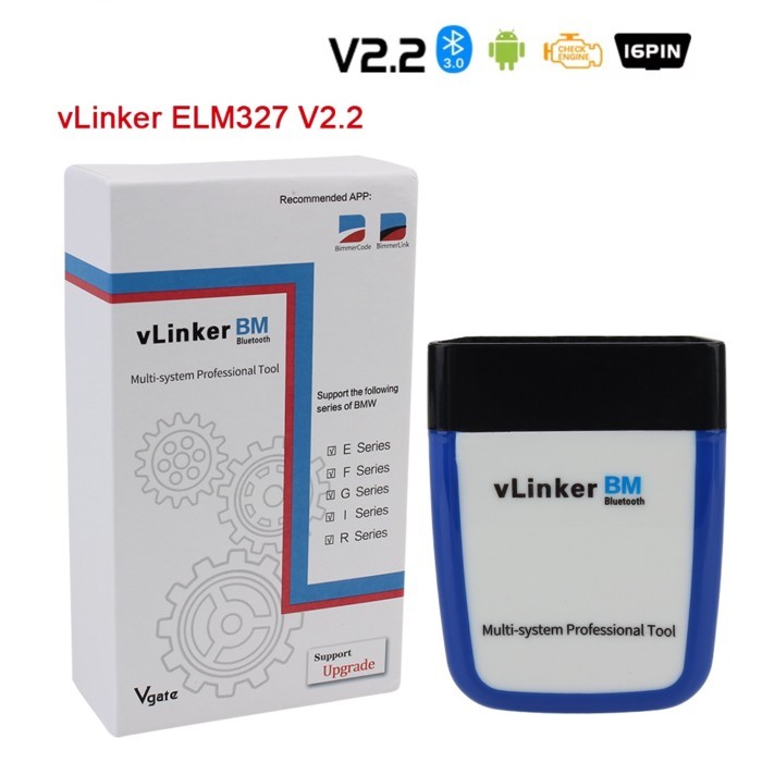 OBD2 Scanner vLinker BM ELM327 V2.2 Car Diagnostic Tool For BMW Bimmercode Bluetooth 3.0 Repairing