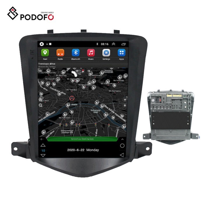 Podofo 9.7" 2 Din Car Radio Stereo Android GPS Wifi BT FM RDS Vertical Screen Autoradio For Chevrol
