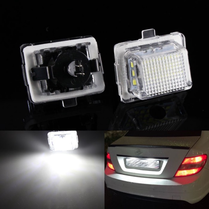2Pcs LED Canbus Car license Plate Light Number Plate Lamp For Mercedes Benz C S E CL Class W204 W22
