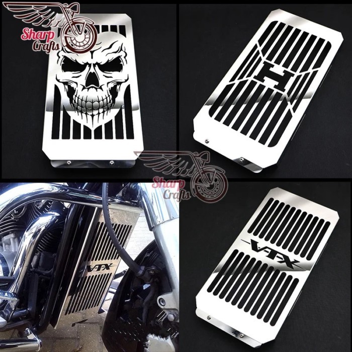 VTX1800 Radiator Grill Cover Motorcycle Accessories Skull Protector For Honda VTX1800F C N VTX1800R