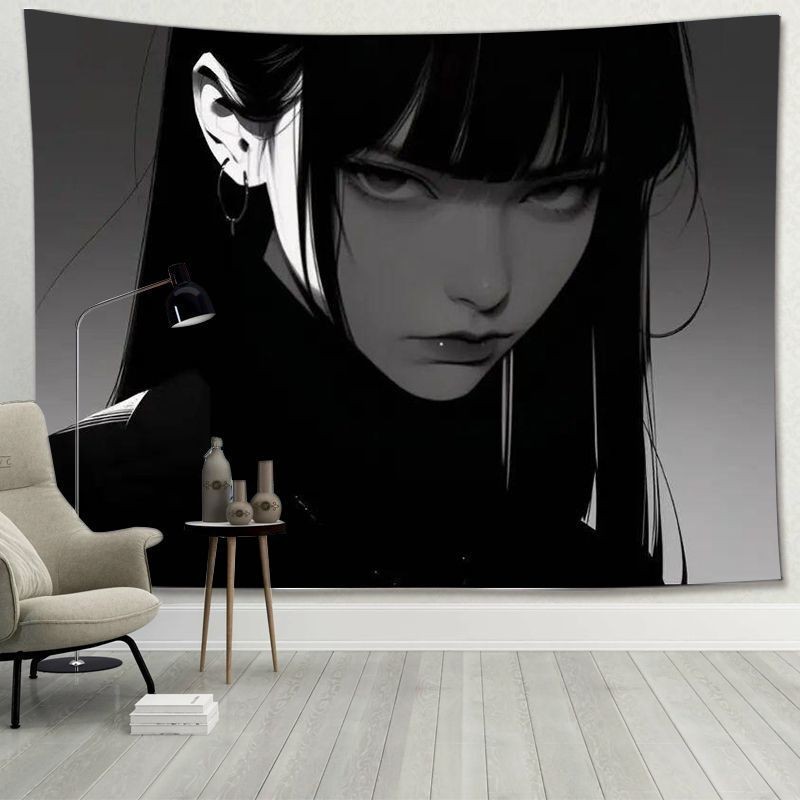 Hyuga Hinata สีดําสไตล์พื้นหลังแขวนสําหรับหอพักนักเรียนห้องนั่งเล่นห้องนอนตกแต่งผนังอัพเกรดแขวน