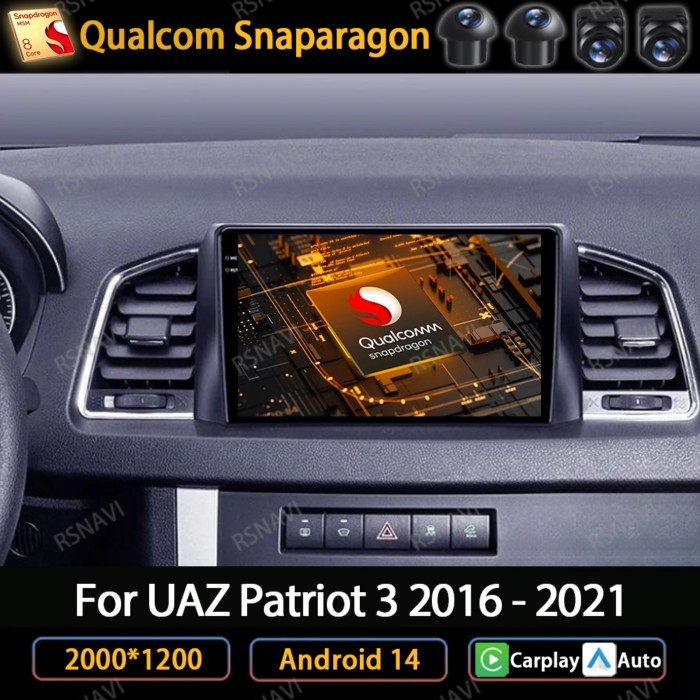 Android 14 Car Radio For UAZ Patriot 3 2016 2017 2018 - 2021 GPS Navigation Multimedia Stereo Video