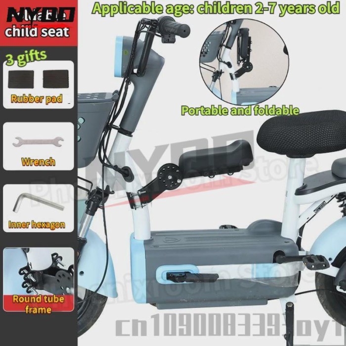 Electric Vehicles Foldable Child Seat Electric Scooter Comfortable Front Seat Adjustable Angle Seat
