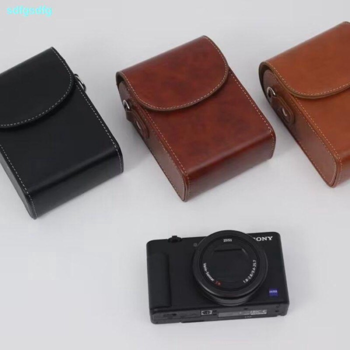 ซองหนังสีดําสําหรับ Canon G7X3 G7X2 Sony RX100M6 7 Panasonic LX10 Ixus285