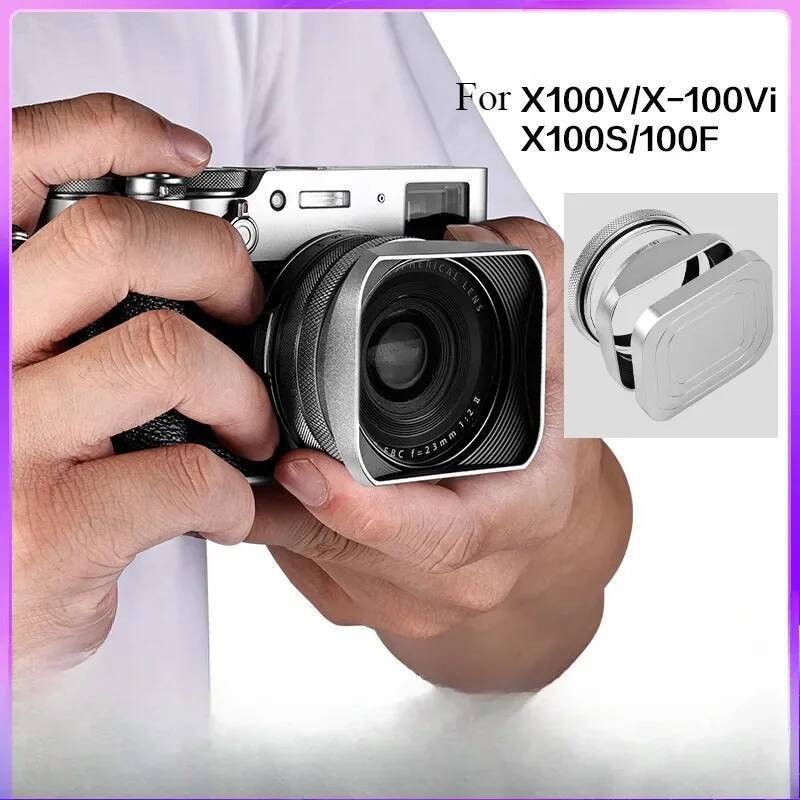 เลนส์โลหะ Shade Protector สําหรับ Fuji X100VI X100V X100F X100T X100S เปลี่ยน Len Hood 49 UV Filter