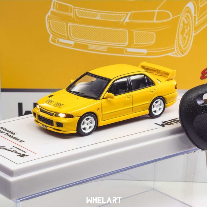 Wheel Art 1: 64 Mitsubishi evo3 Yellow Land Rover Range Rover Collection เครื่องประดับโมเดลรถโลหะผสม